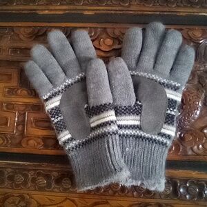 Faux Fur-Lined Short Gloves, Size Small